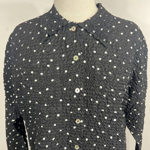 Yoshiki Hishinuma Vintage Black Polka Dot Blouse Size 2/Medium - Picture 6 of 9